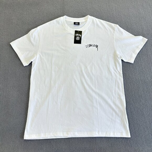White Stussy men's XL casual summer t-shirt - Picture 4 of 6